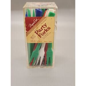 Party Forks Vintage Bar Plastic Set Cocktails Hors D'oeuvres Golf